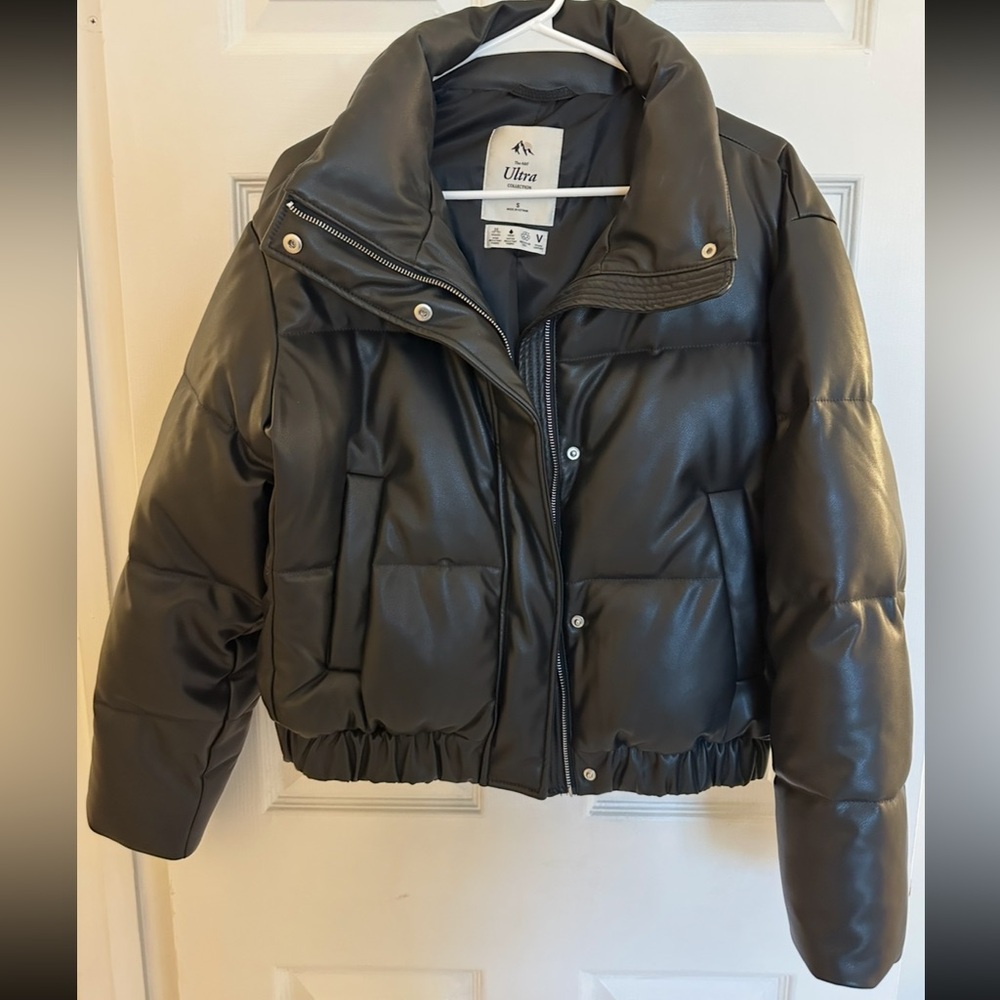 Abercrombie and Fitch Vegan Leather Mini Ultra Puffer